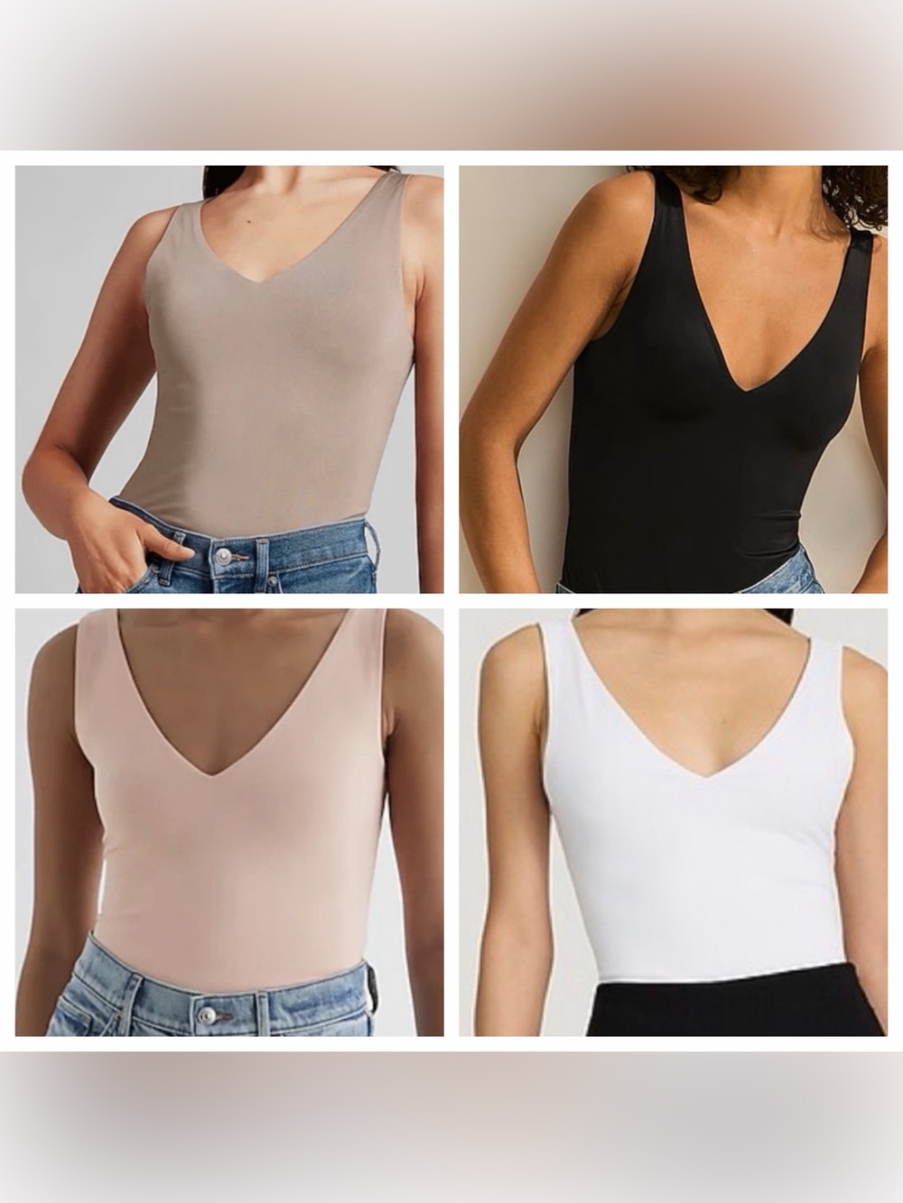 Express Body Contour V-Neck Sleeveless Bodysuits - XS Bundle of 4 - Picture 1 of 15